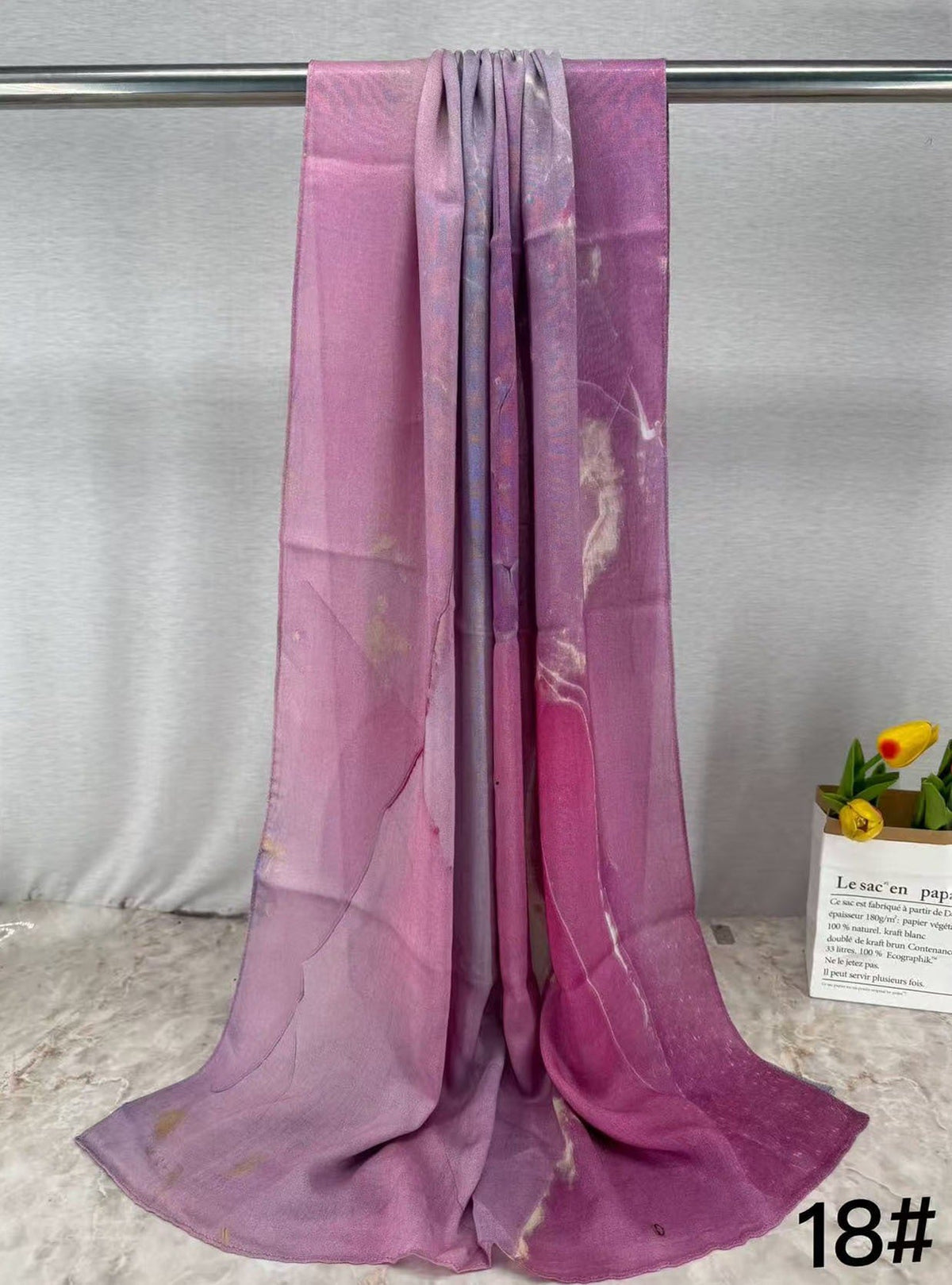 Premium Modal Hijab Scarf - Elegant Ink Print Shawl Women | view 11 | Maha The Label hijab