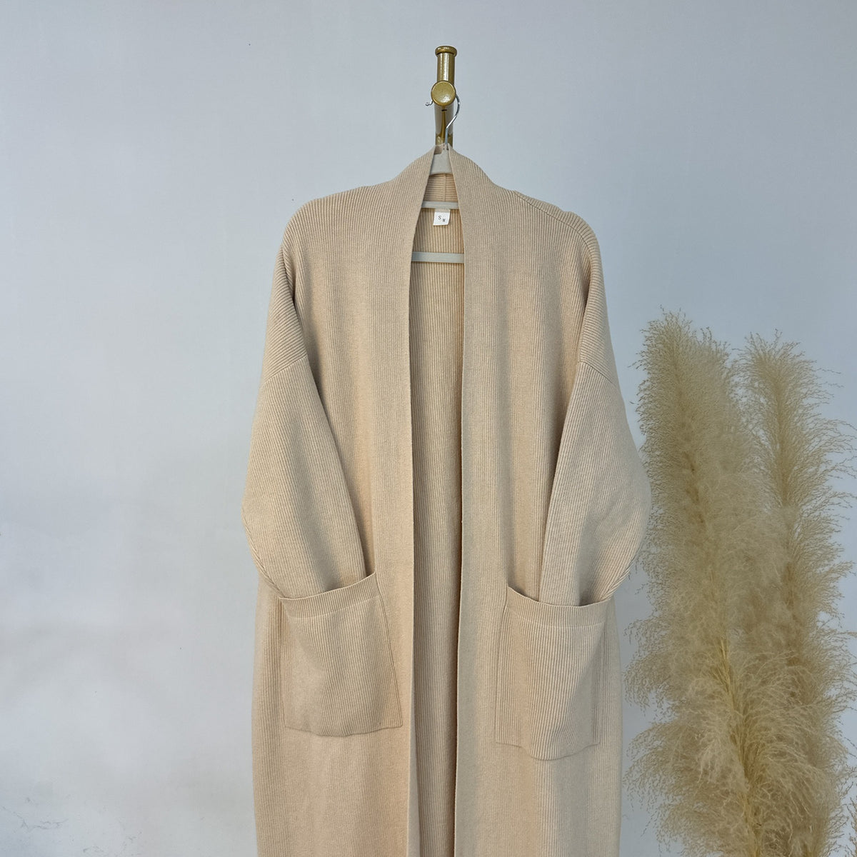 MH82 Winter Knit Abaya Set – 2-Piece Modest Co-ord (Open Cardigan + Inner Dress) with Pockets