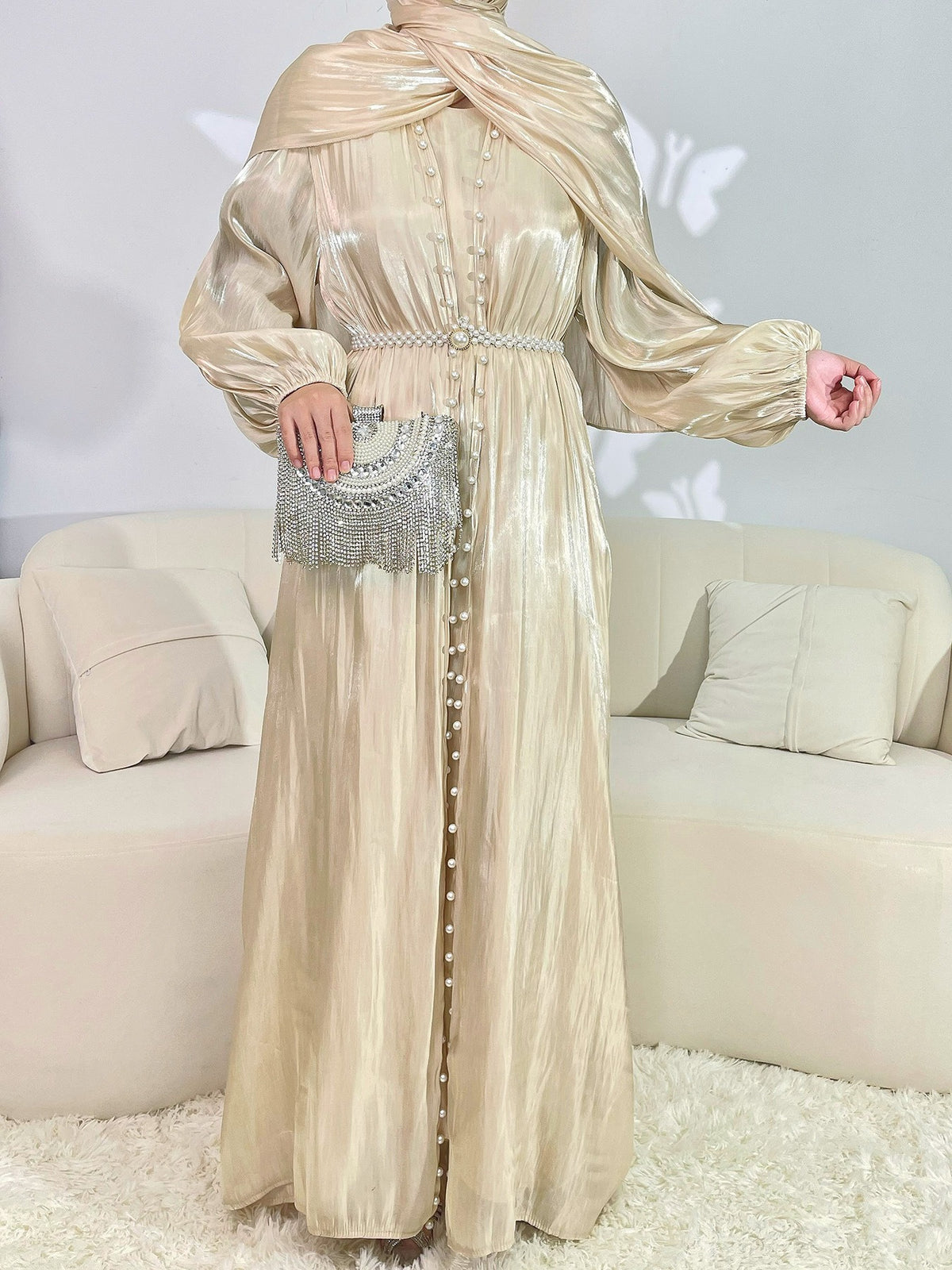 | Silk Chiffon Modest Set with Hijab, Inner & Outer Skirt + | view 15 | Maha The Label modest fashion outfit