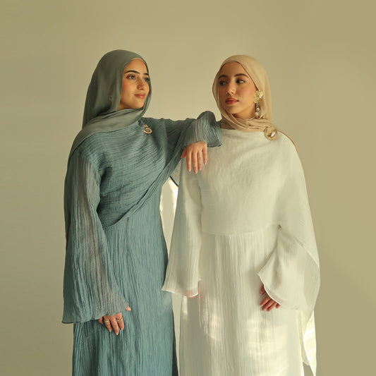 MH86 Double-Layer Abaya Dress – Solid Color, Tencel-Feel Stretch Knit Modest Maxi