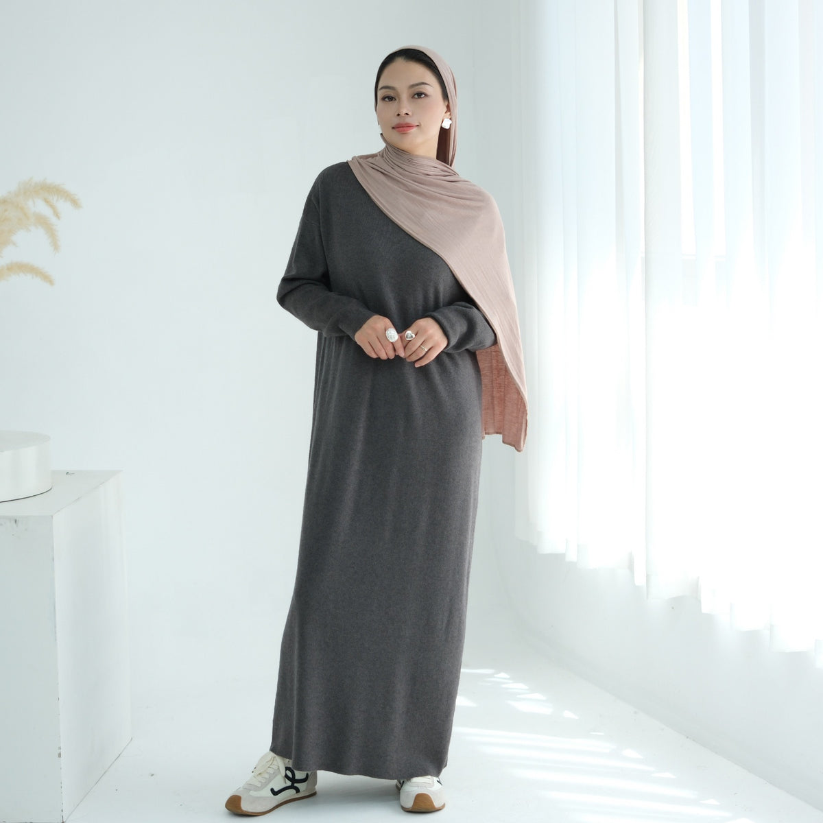 Autumn Winter Knit Maxi Dress for Muslim Women | Modest Long | view 37 | Maha The Label modest wear