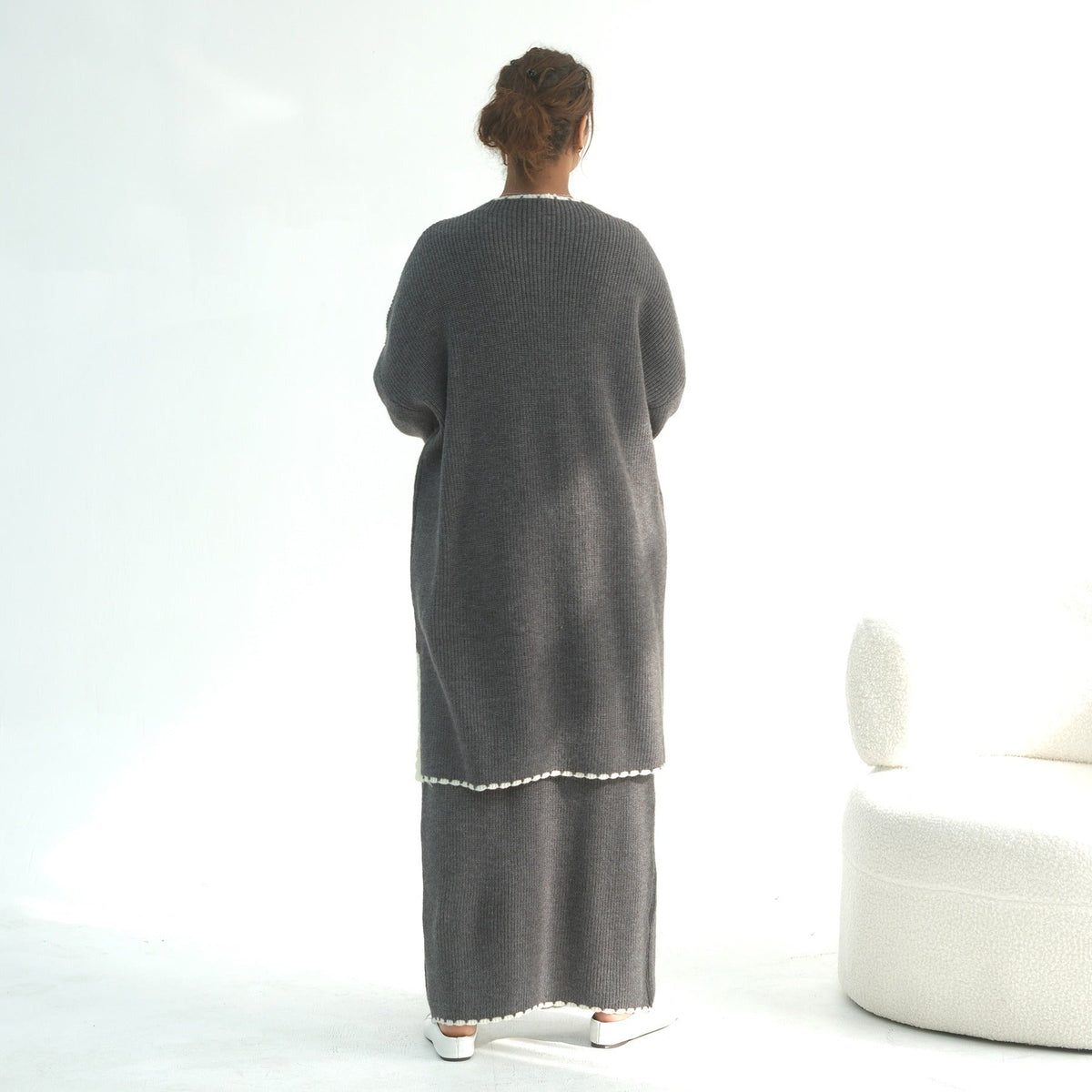 Thick Knit Winter 2-Piece Set | Warm Modest Fashion Skirt & Top | MH117
