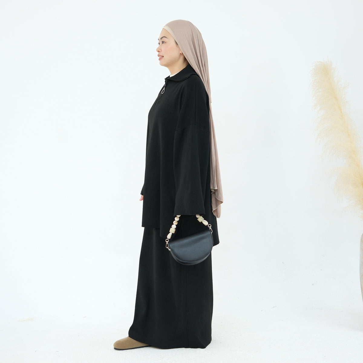 MH99 Thick Knit Two-Piece Set – Loose Sweater & Maxi Skirt for Winter