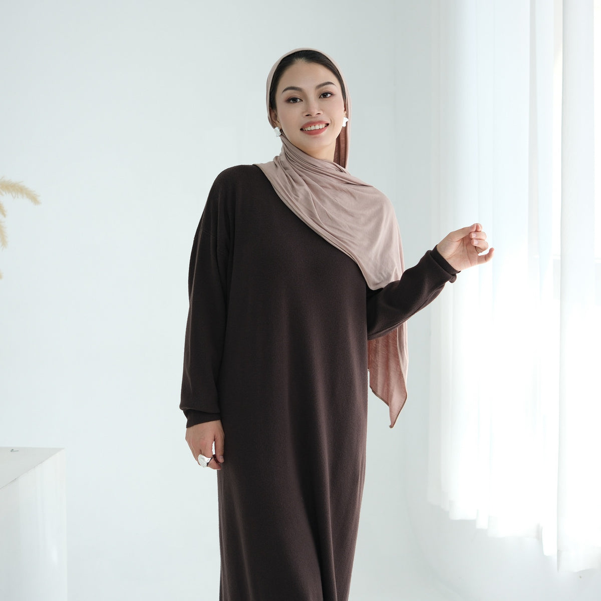 Autumn Winter Knit Maxi Dress for Muslim Women | Modest Long | view 16 | Maha The Label modest wear