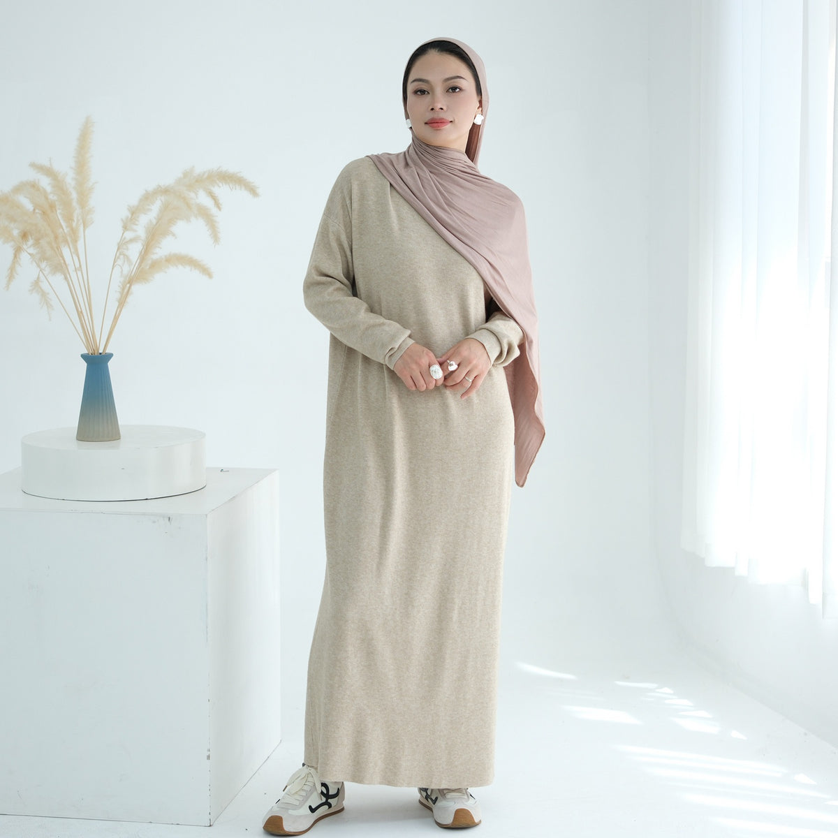 Autumn Winter Knit Maxi Dress for Muslim Women | Modest Long | view 40 | Maha The Label modest wear