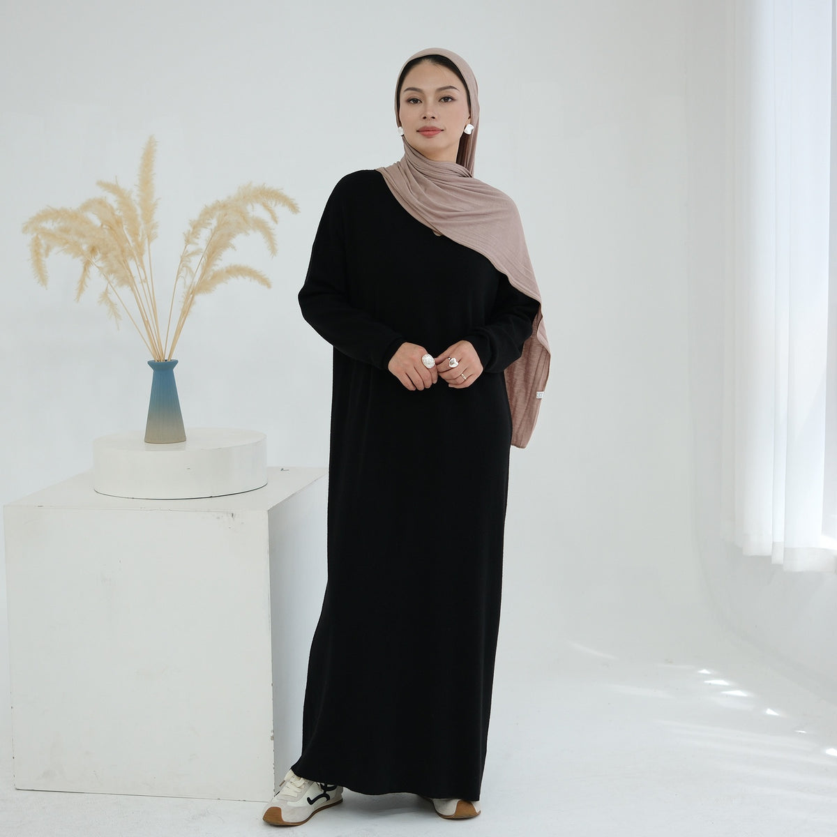Autumn Winter Knit Maxi Dress for Muslim Women | Modest Long | view 42 | Maha The Label modest wear
