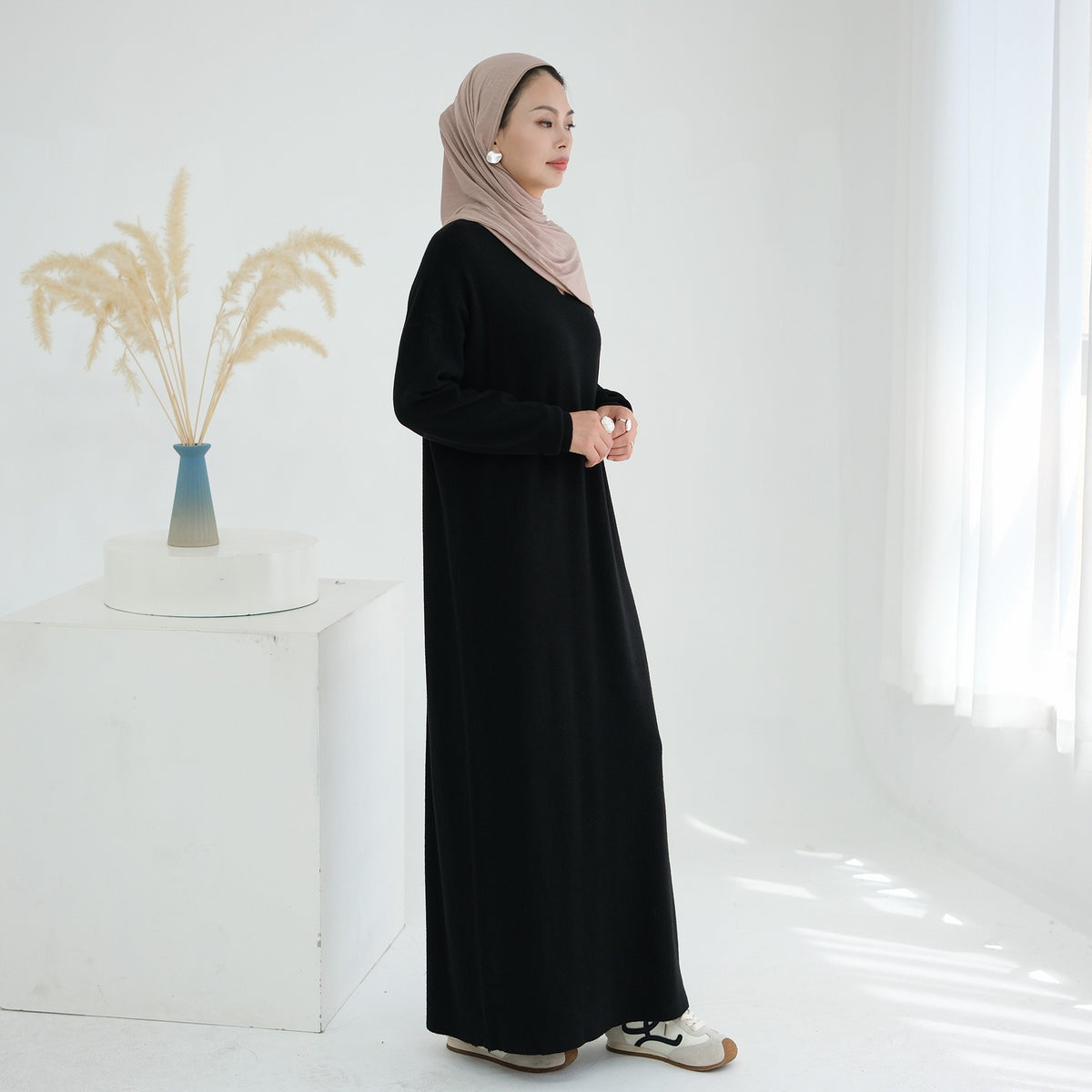 Autumn Winter Knit Maxi Dress for Muslim Women | Modest Long | view 18 | Maha The Label modest wear