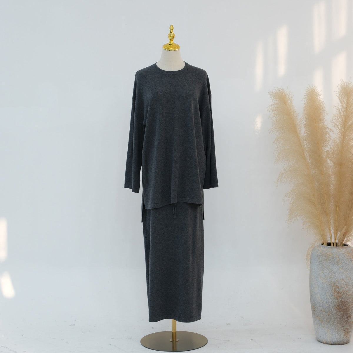 Knitted 3-Piece Set Skirt Top Cardigan | Modest Fashion Outf | view 11 | Maha The Label modest fashion outfit