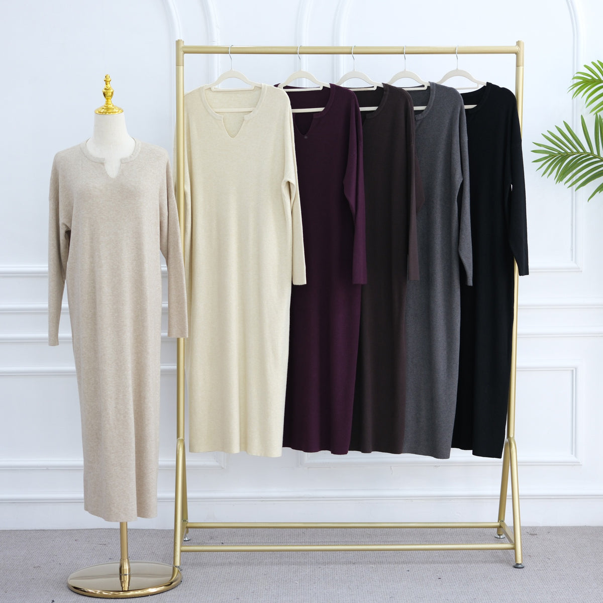 Autumn Winter Knit Maxi Dress for Muslim Women | Modest Long | view 45 | Maha The Label modest wear