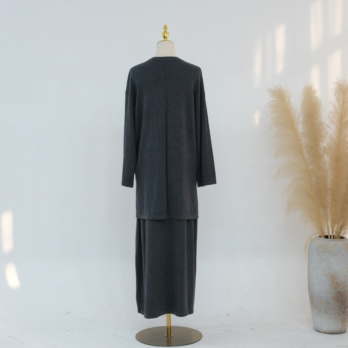 Knitted 3-Piece Set Skirt Top Cardigan | Modest Fashion Outf | view 13 | Maha The Label modest fashion outfit