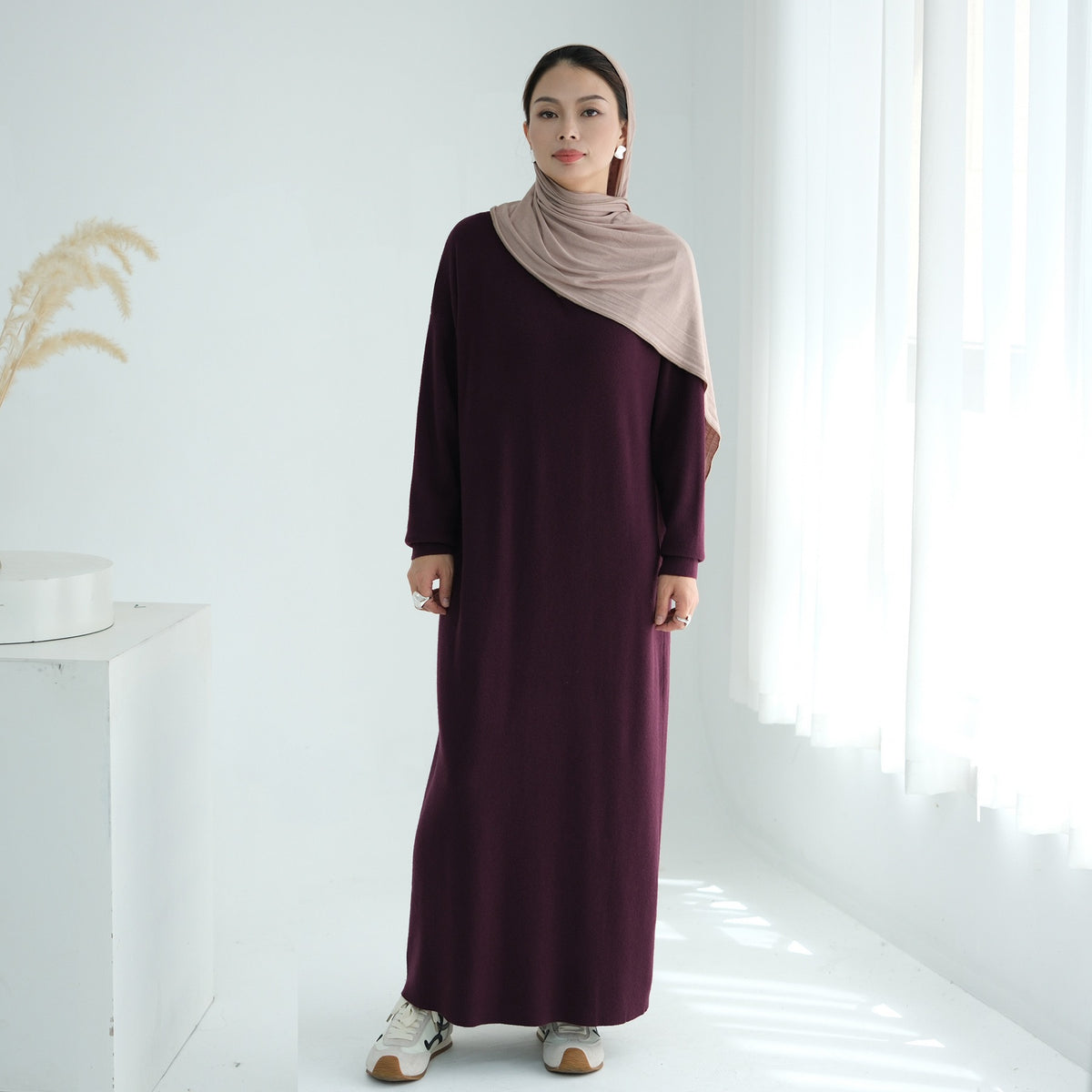 Autumn Winter Knit Maxi Dress for Muslim Women | Modest Long | view 19 | Maha The Label modest wear