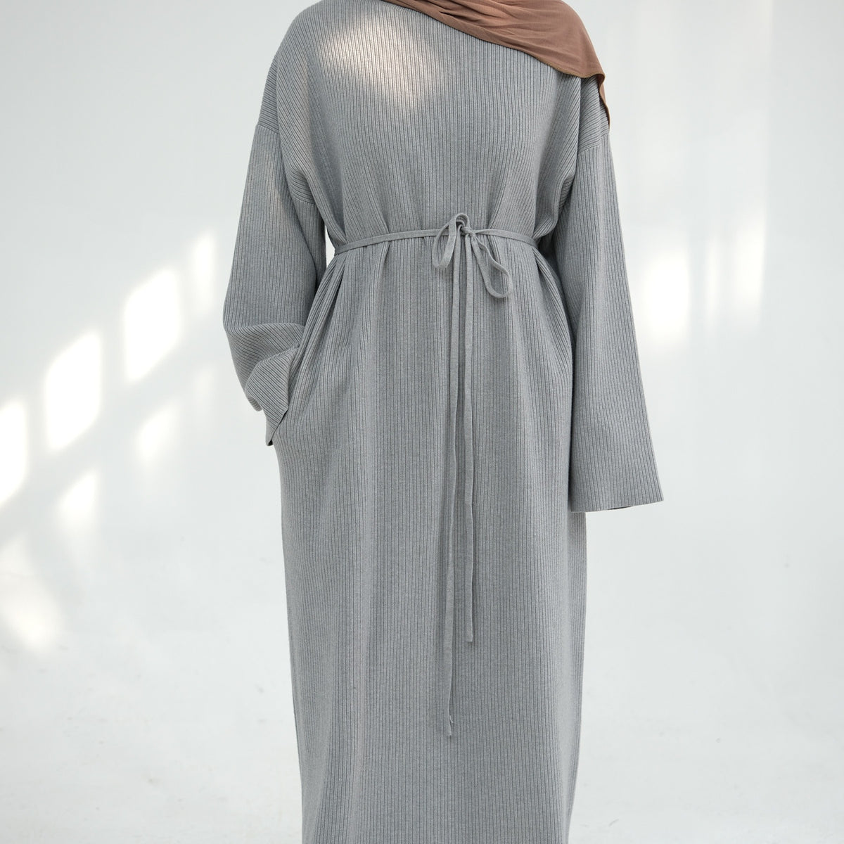 MH96 Winter Abaya for Women – Thick Knit, Loose Fit, Long Sleeve Modest Islamic Dress