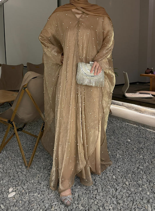 MH119 | Pearl Starry Sky 2-Piece Dress Set | Loose Long Modest Women's Outfit