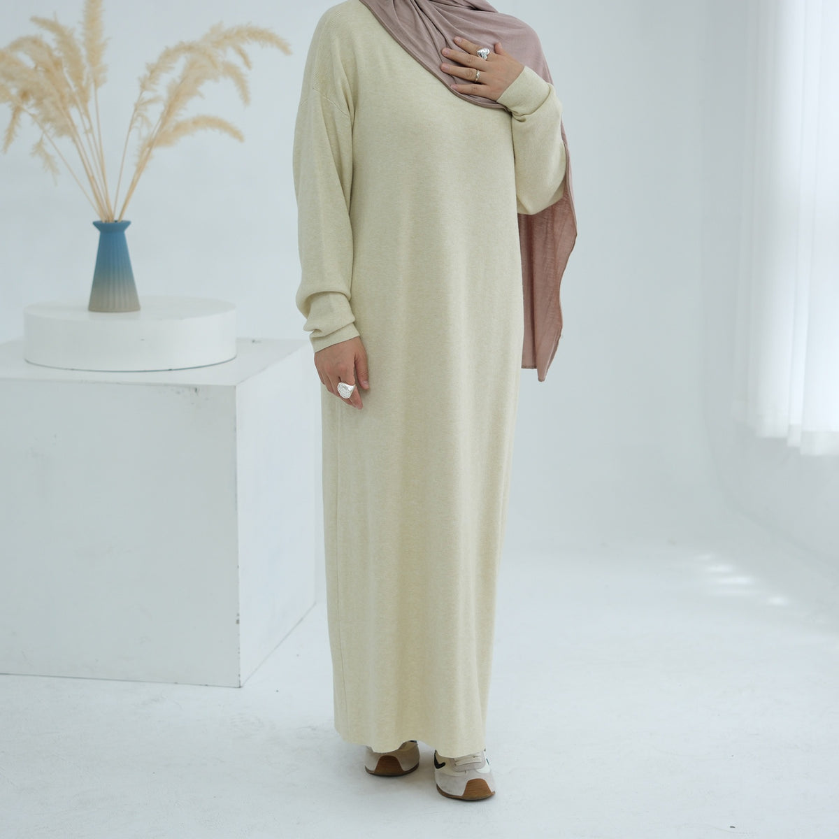 Autumn Winter Knit Maxi Dress for Muslim Women | Modest Long | view 32 | Maha The Label modest wear