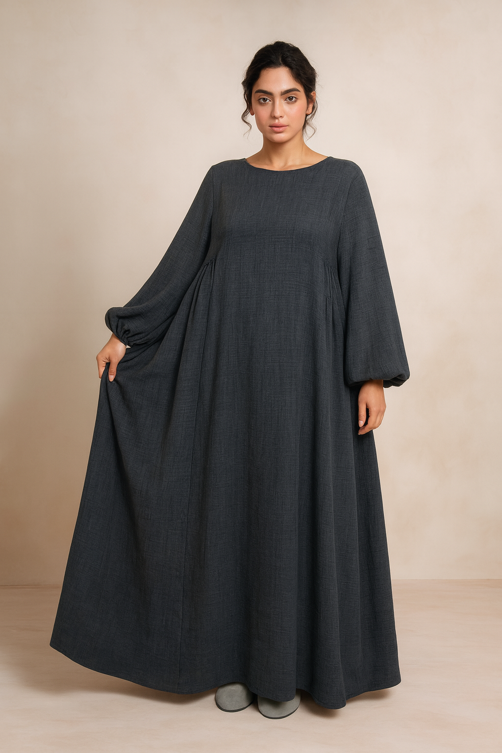 Nursing Zip Pocket Abaya – Single-Zip, Reversible Front/Back | view 12 | Maha The Label modest fashion outfit