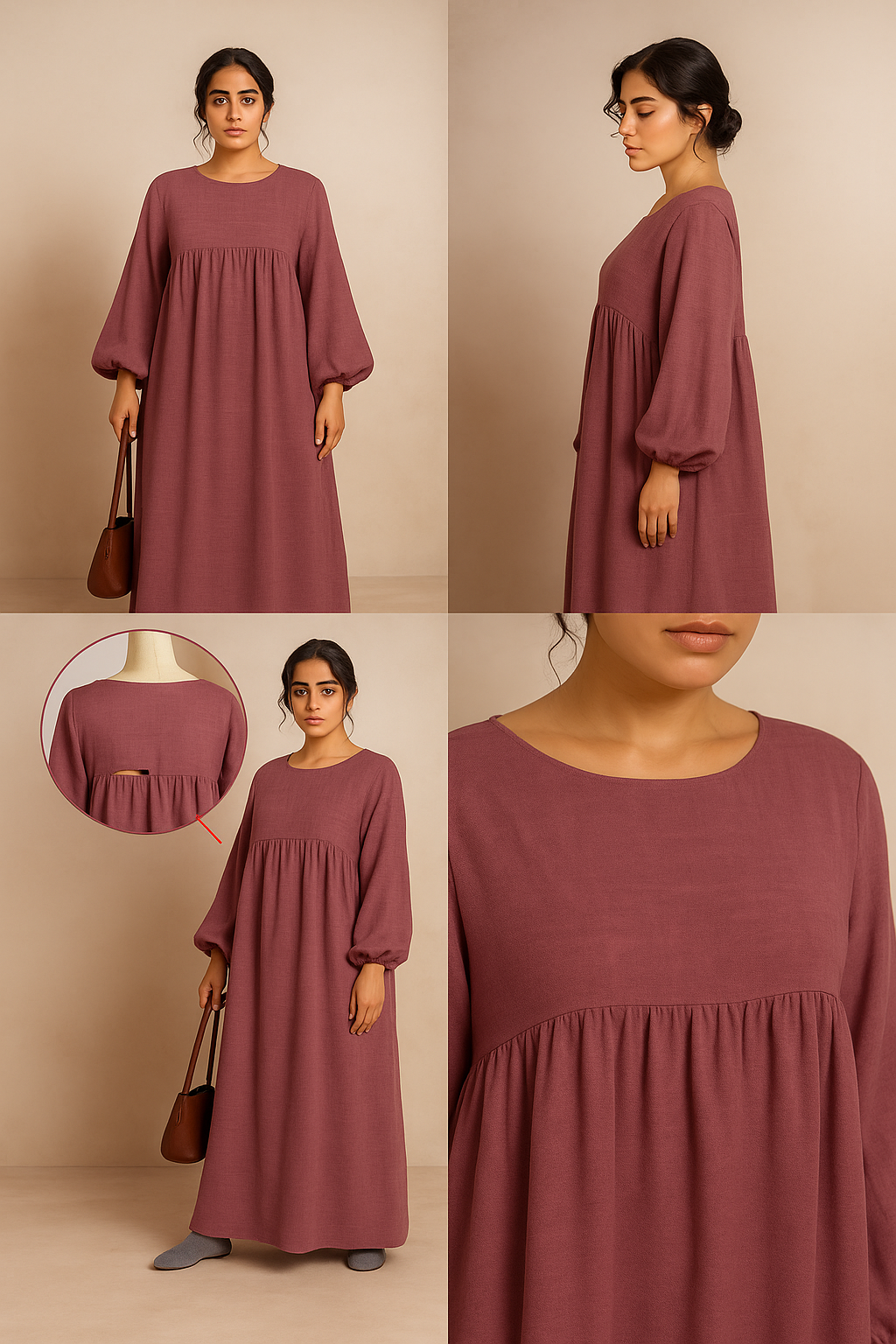 Nursing Zip Pocket Abaya – Single-Zip, Reversible Front/Back | view 22 | Maha The Label modest fashion outfit