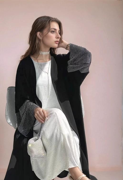 Diamond Sleeves Cardigan Abaya for Women |MAHA THE LABEL - Mahathelabel