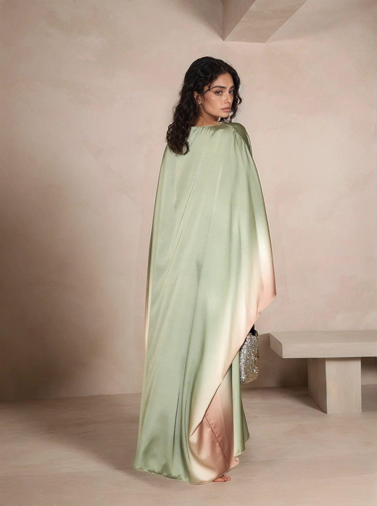 Farasha Butterfly Modest Abaya Army Green - Elegant Wear for Muslim Women - Mahathelabel
