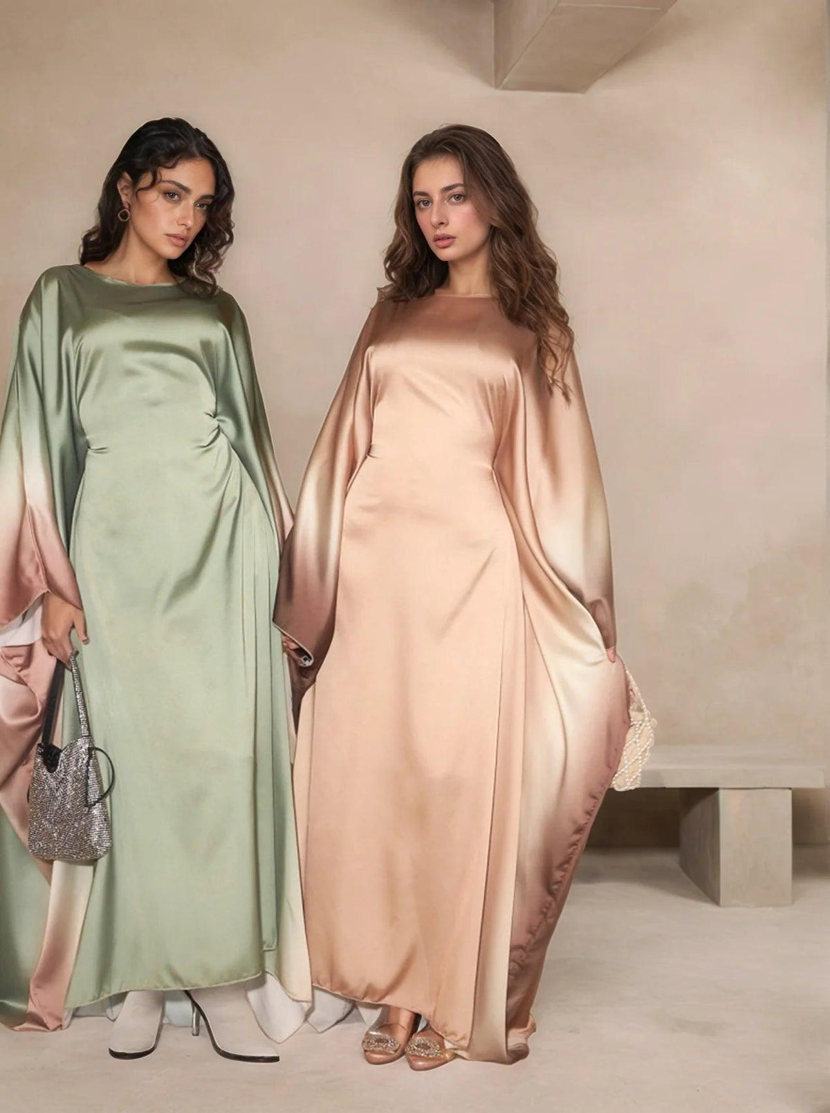 Farasha Butterfly Modest Abaya Army Green - Elegant Wear for Muslim Women - Mahathelabel