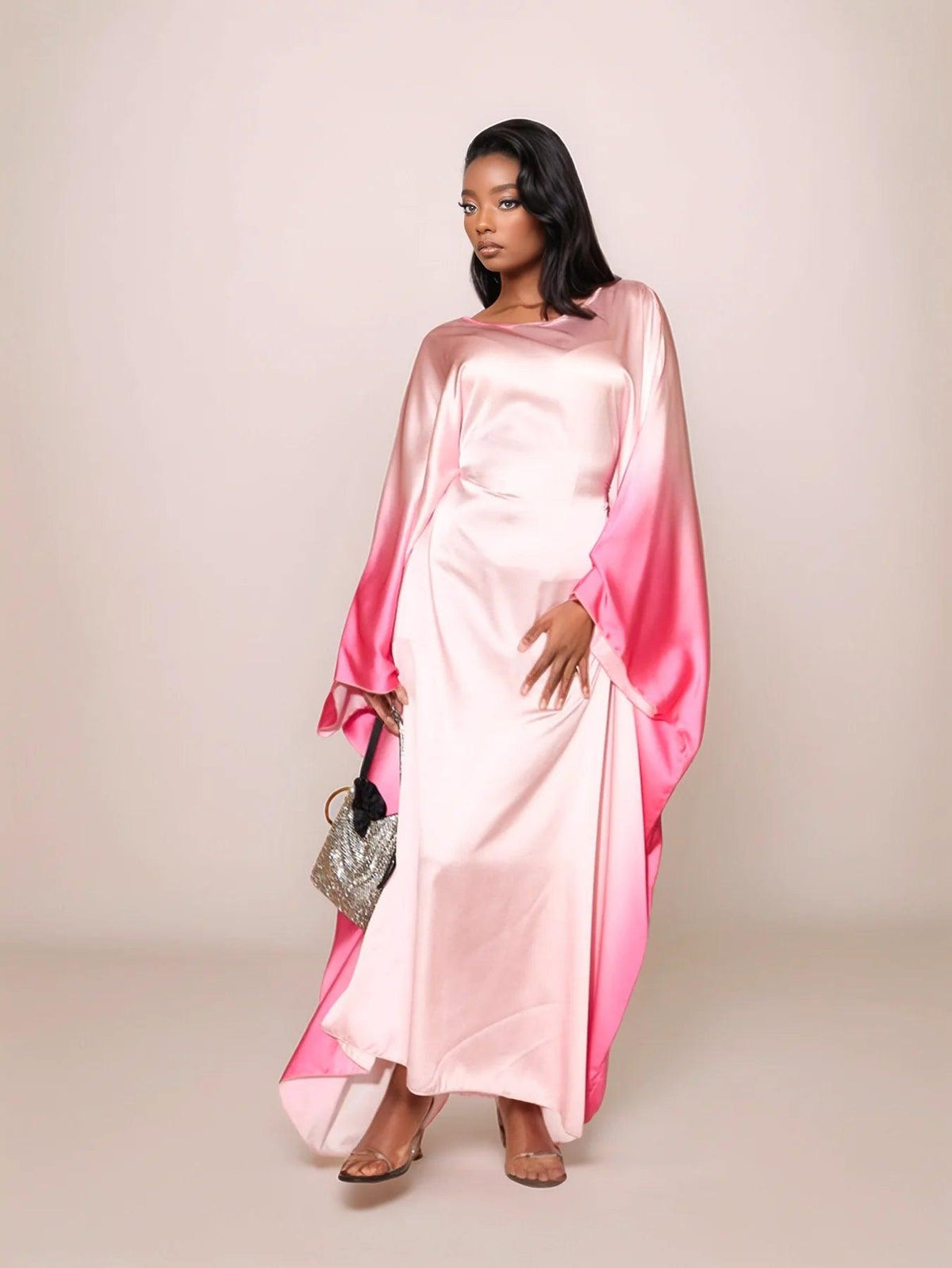 Farasha Butterfly Modest Abaya Pink - Elegant Wear for Muslim Women - Mahathelabel