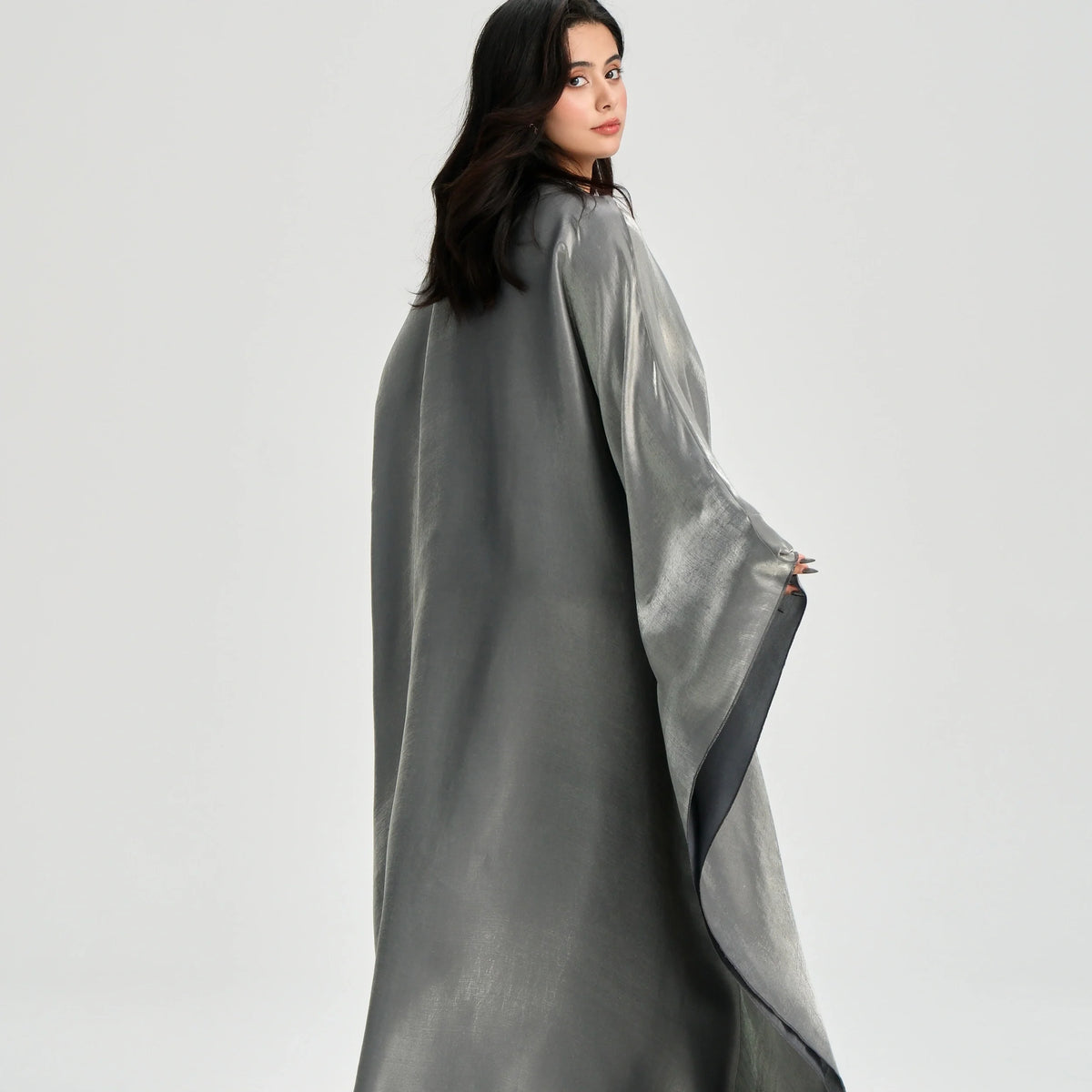 MH43 Shimmering Butterfly Abaya | Modest Batwing Kaftan with Adjustable Belt