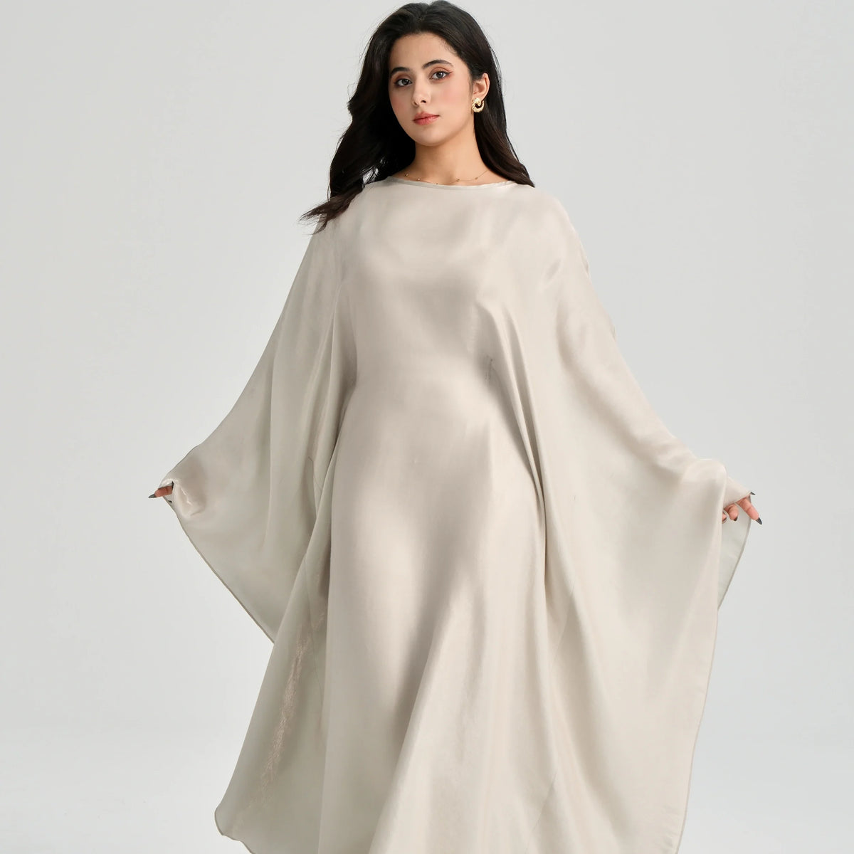MH43 Shimmering Butterfly Abaya | Modest Batwing Kaftan with Adjustable Belt
