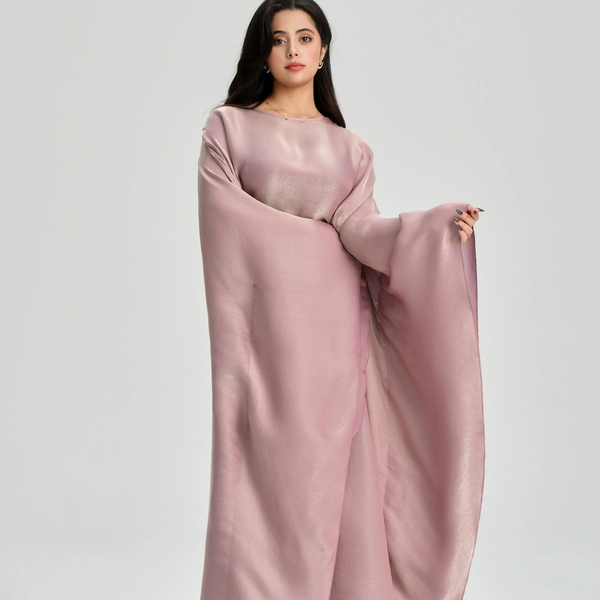 MH43 Shimmering Butterfly Abaya | Modest Batwing Kaftan with Adjustable Belt
