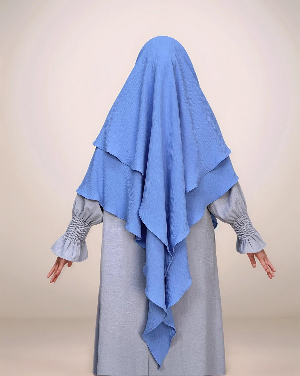 Ayesha Two-Layer Crepe Khimar | Multiple color options - Mahathelabel