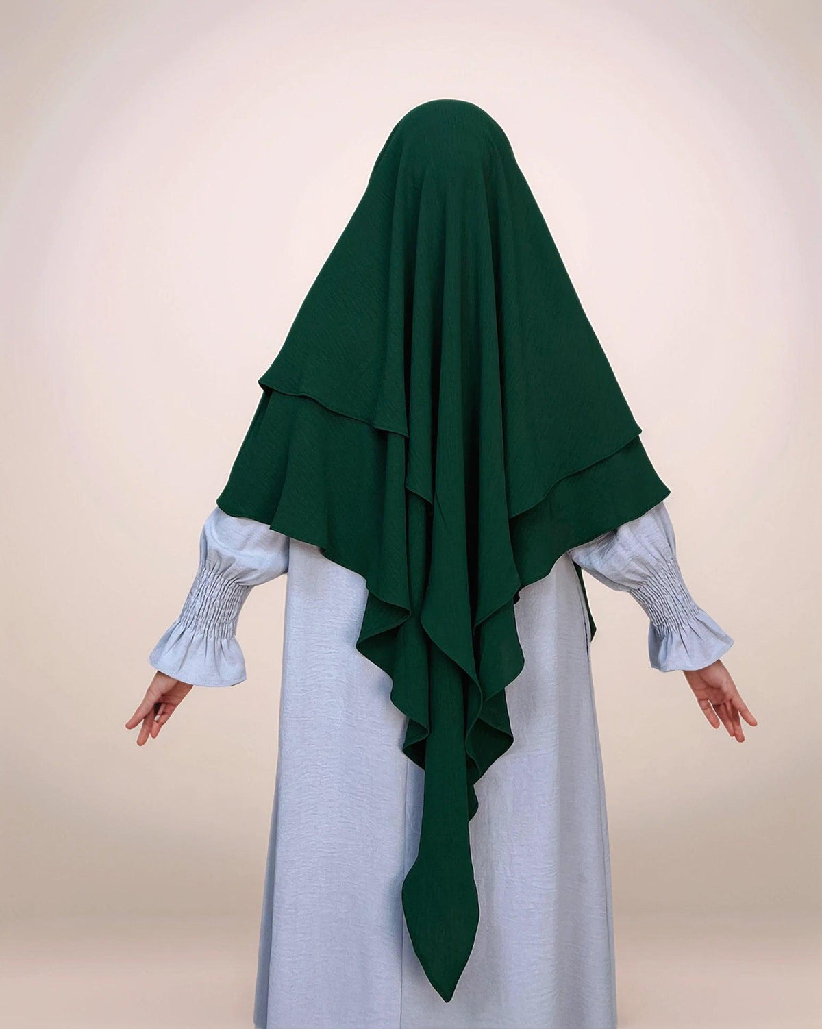 Ayesha Two-Layer Crepe Khimar | Multiple color options - Mahathelabel