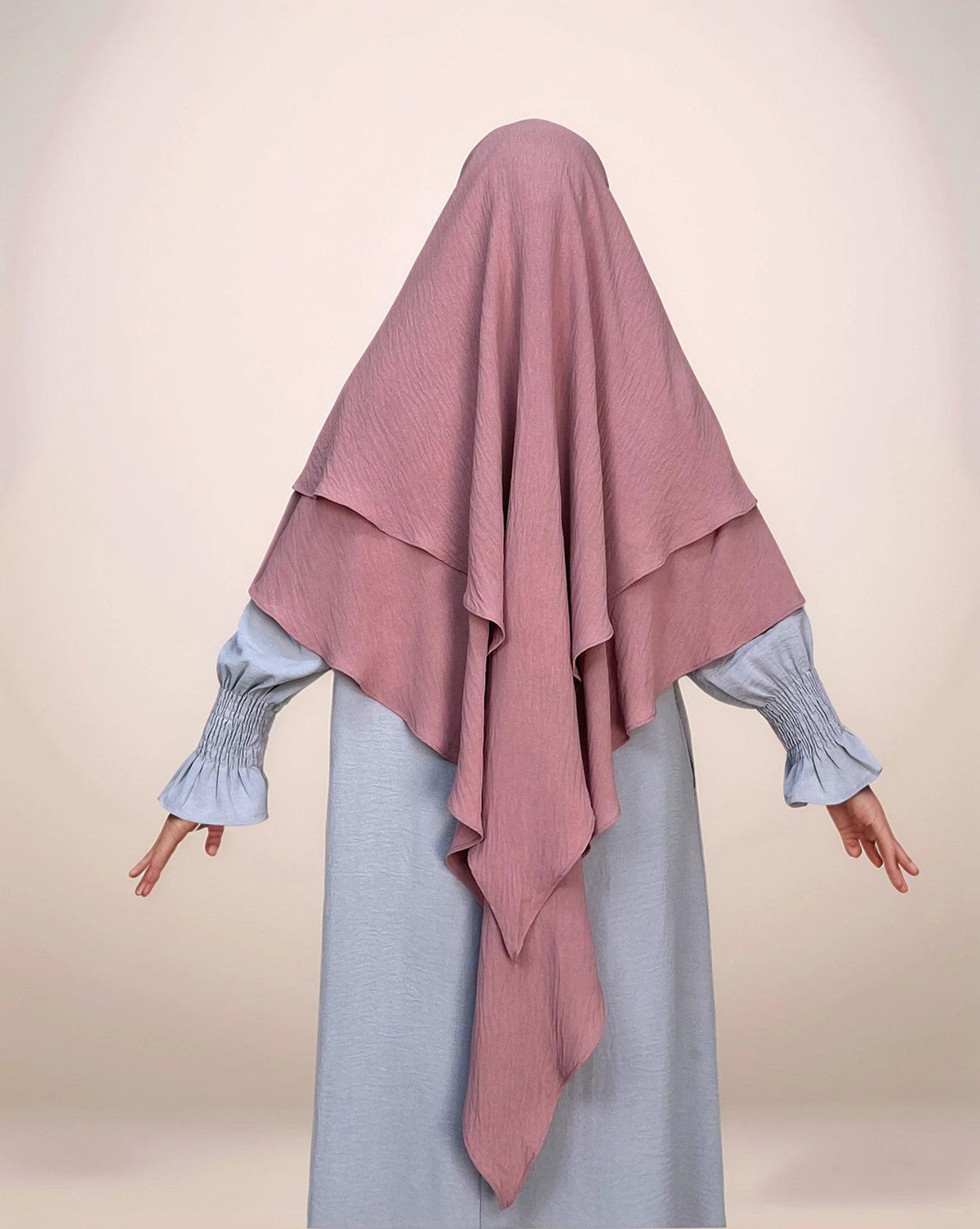 Ayesha Two-Layer Crepe Khimar | Multiple color options - Mahathelabel