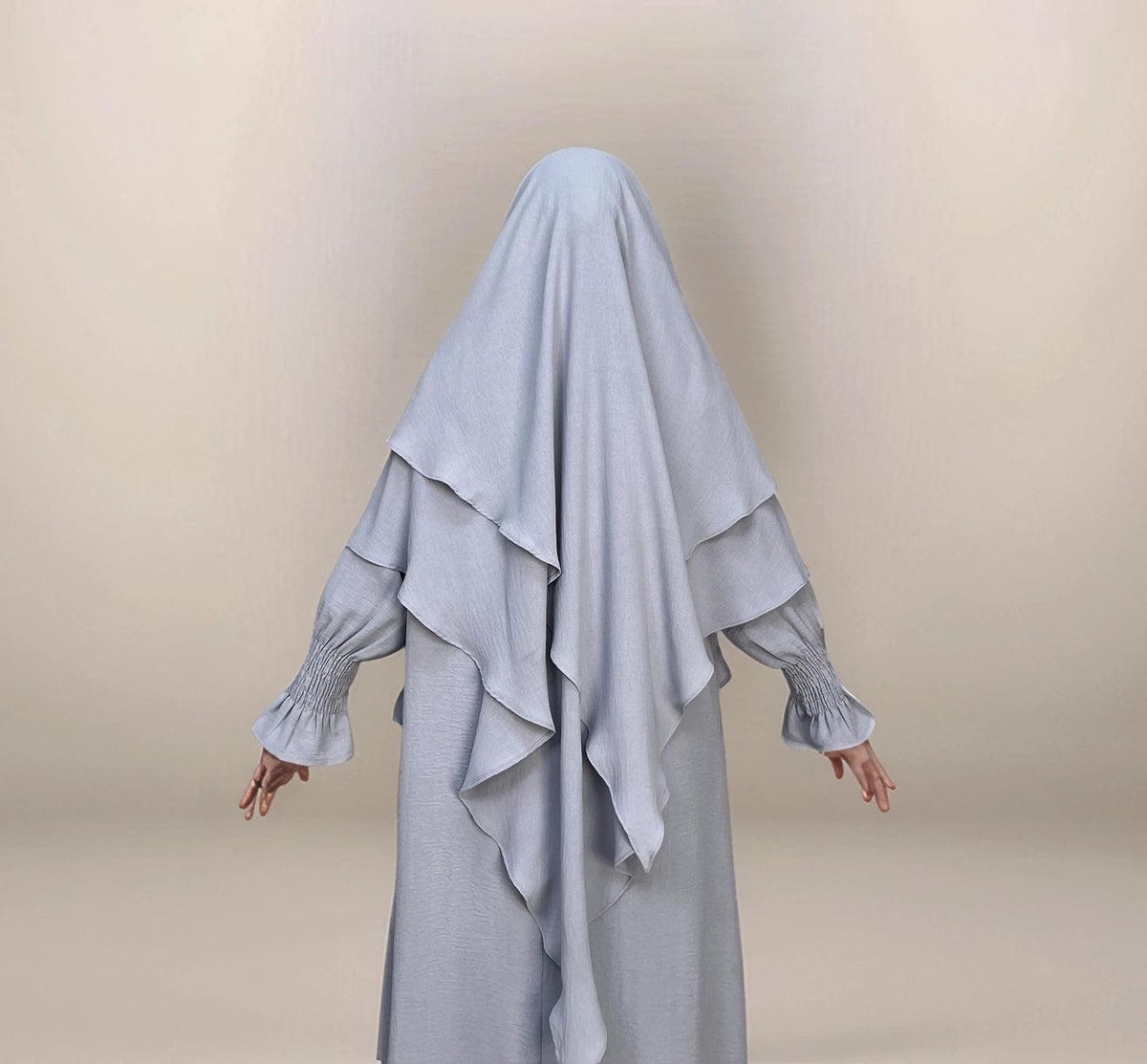 Ayesha Two-Layer Crepe Khimar | Multiple color options - Mahathelabel