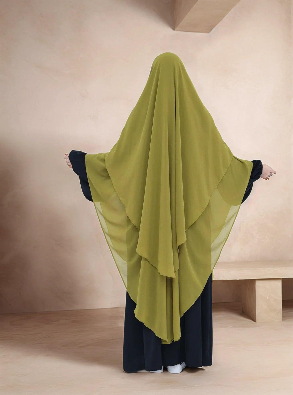 Double Layer Maxi Chiffon Khimar | Modest Lightweight Islamic Headscarf for Women | Multiple color options - Mahathelabel