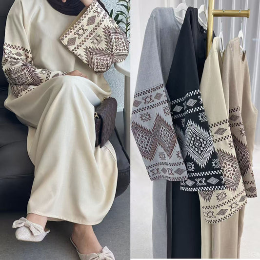MH94 Formal Embroidered Abaya – Elegant Party Dress for Wedding & Eid