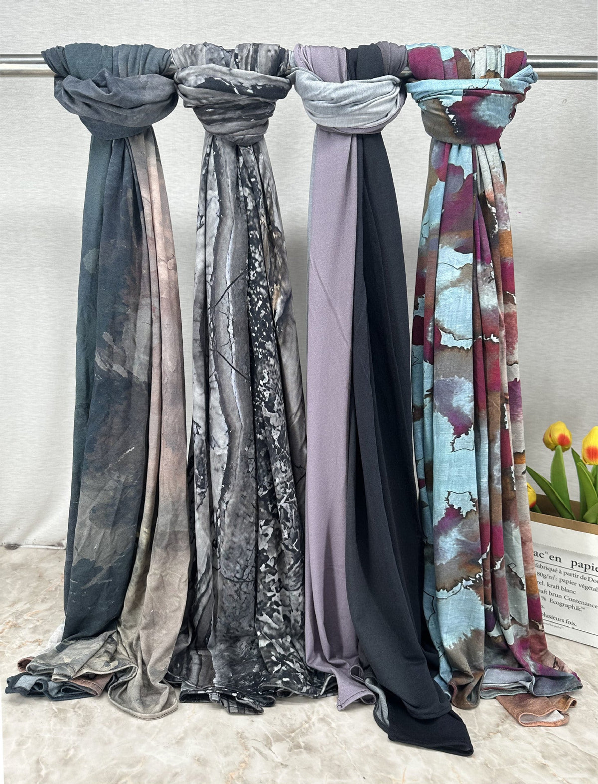 Printed Jersey Hijab - Cotton Camouflage Scarf for Women | front view | Maha The Label hijab