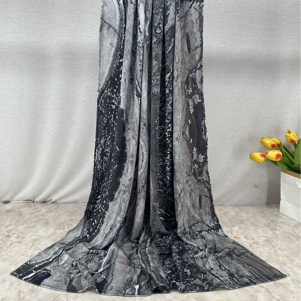Printed Jersey Hijab - Cotton Camouflage Scarf for Women | side view | Maha The Label hijab