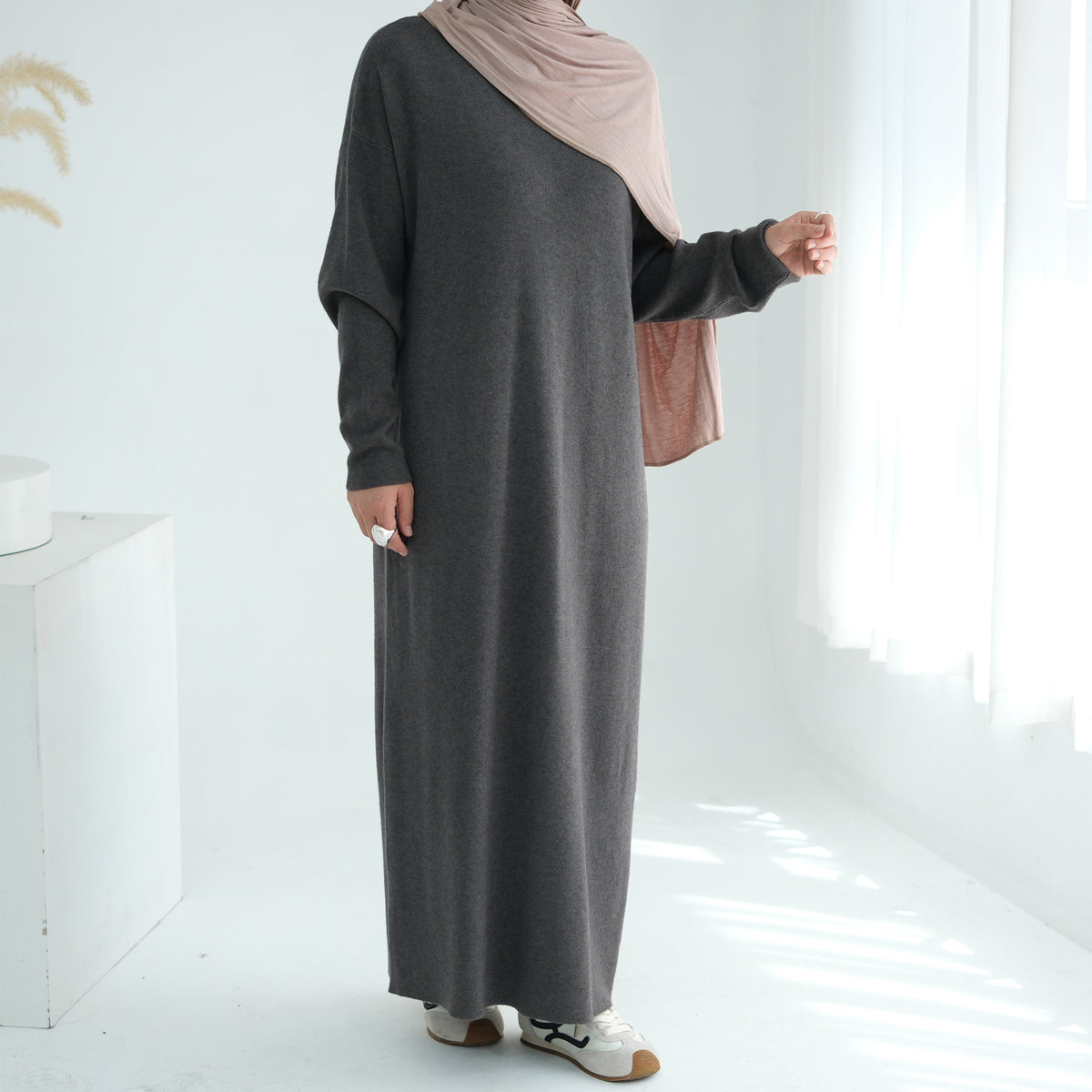 Autumn Winter Knit Maxi Dress for Muslim Women | Modest Long | color variant | Maha The Label modest wear
