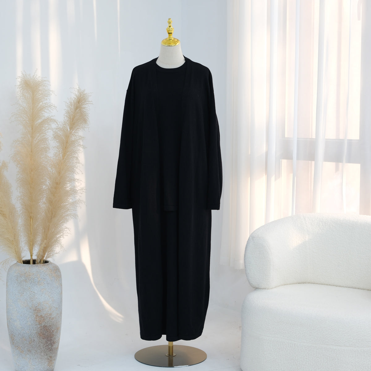 Knitted 3-Piece Set Skirt Top Cardigan | Modest Fashion Outf | view 20 | Maha The Label modest fashion outfit