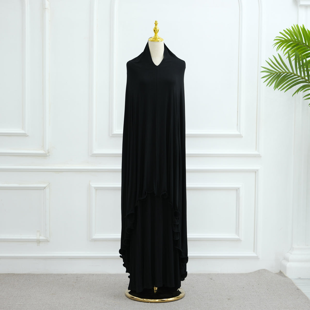Modal Jersey Prayer Outfit Set – One-Piece Khimar & Long Dre | side view | Maha The Label modest wear