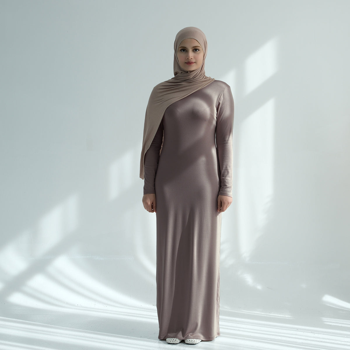 Modal Cotton Abaya Dress — Plain Solid Long Sleeve Maxi — full length | Maha The Label modest fashion