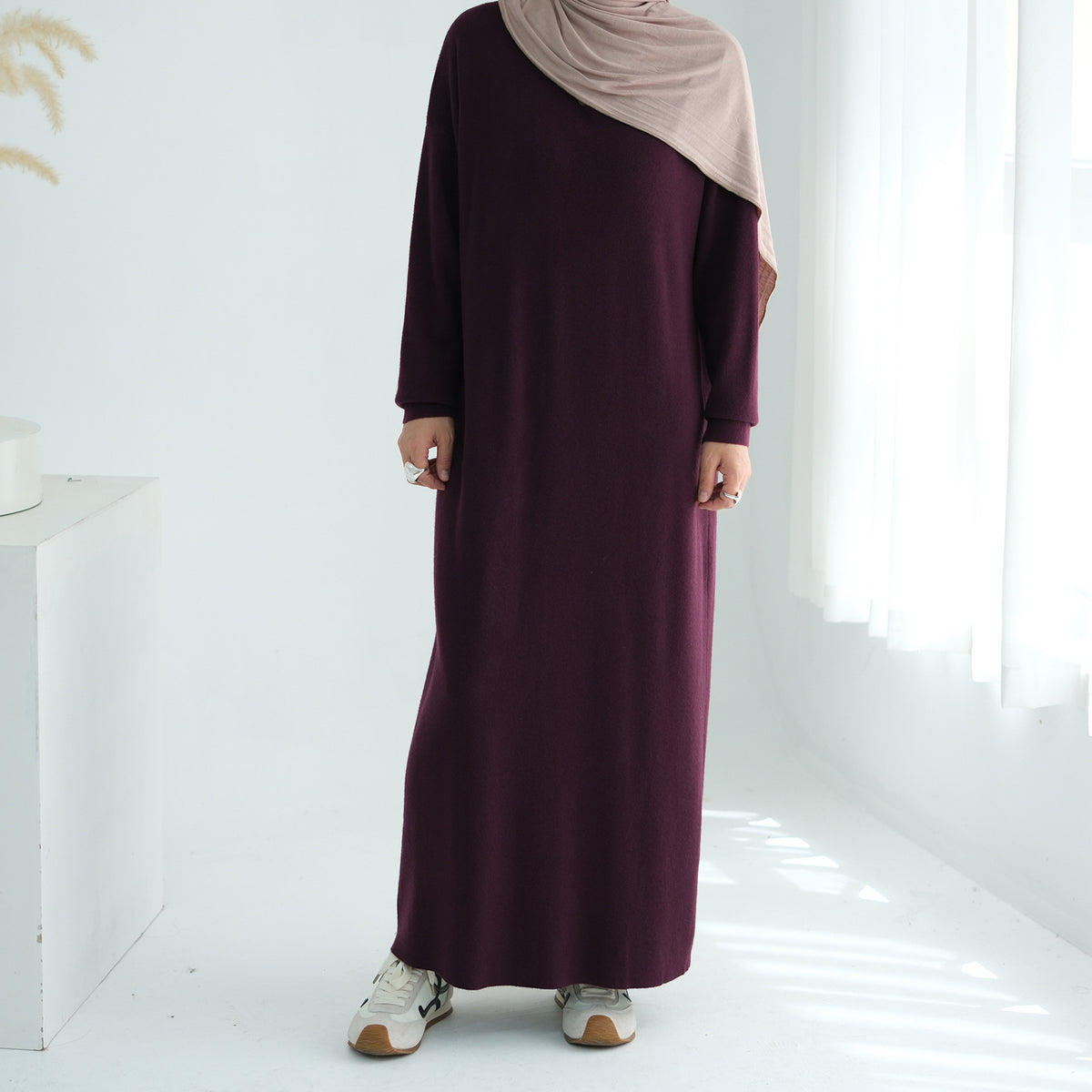 Autumn Winter Knit Maxi Dress for Muslim Women | Modest Long | view 11 | Maha The Label modest wear