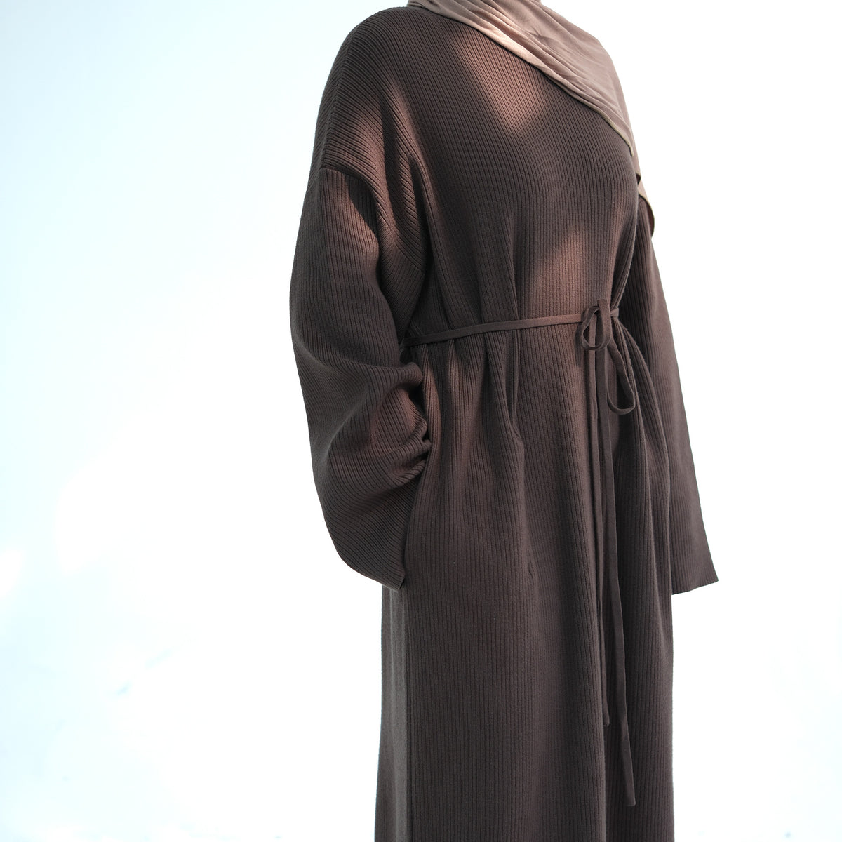 MH96 Winter Abaya for Women – Thick Knit, Loose Fit, Long Sleeve Modest Islamic Dress
