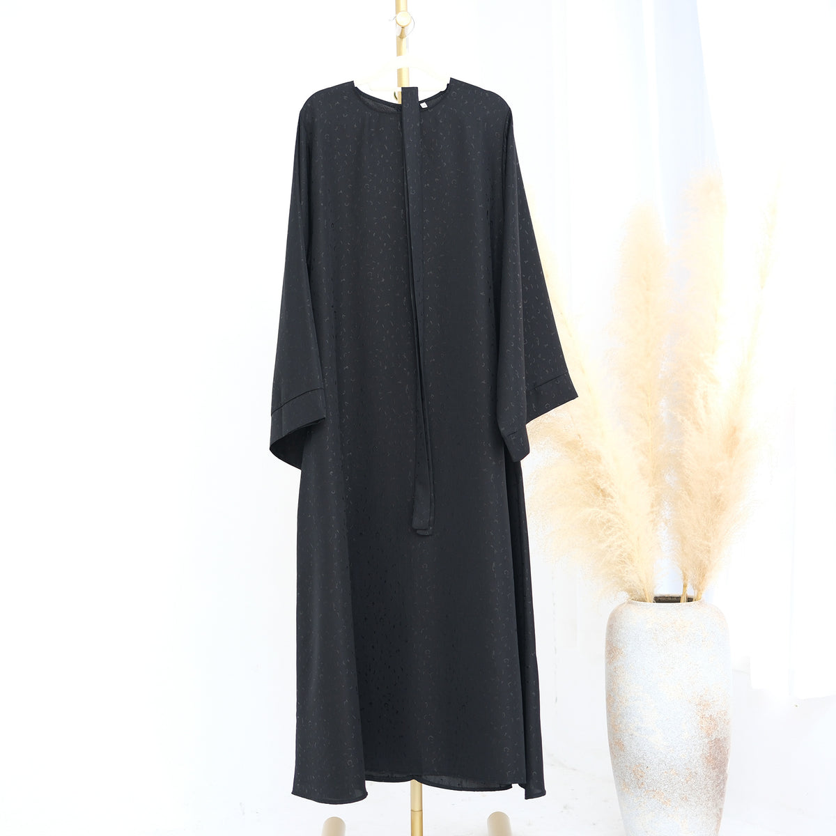 3D Jacquard Abaya – Elegant Belted Dress or Open Abaya | view 11 | Maha The Label modest wear