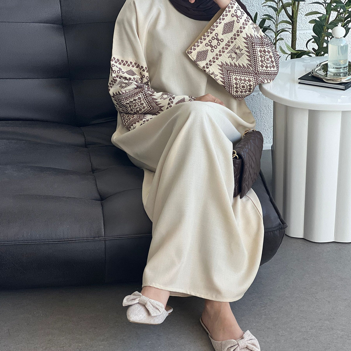 MH94 Formal Embroidered Abaya – Elegant Party Dress for Wedding & Eid