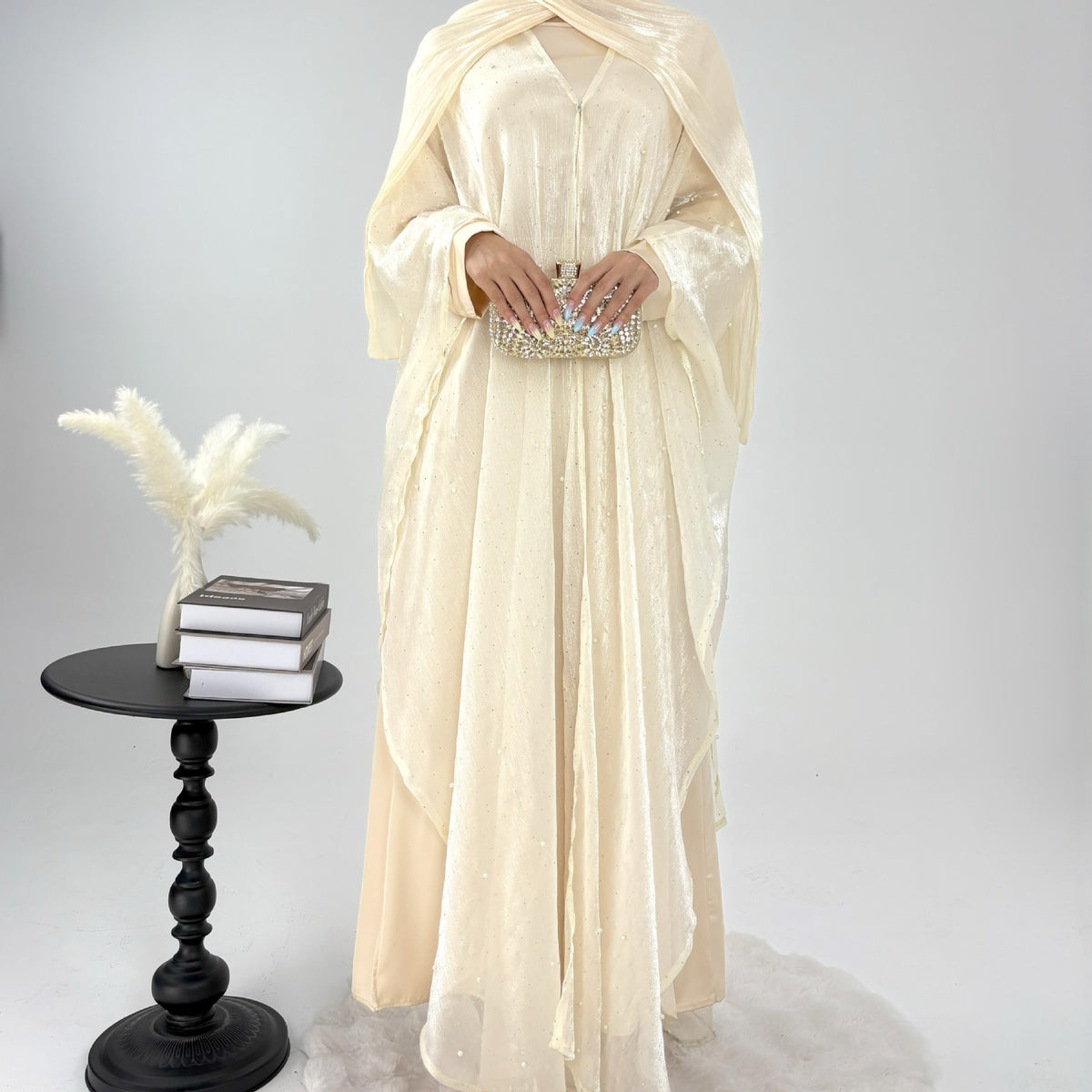 | Pearl Starry Sky 2-Piece Dress Set | Loose Long Modest Wom | side view | Maha The Label modest fashion outfit
