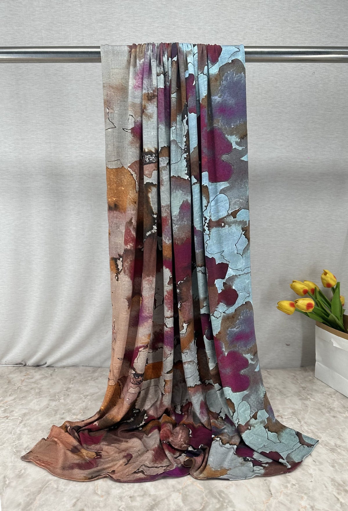 Printed Jersey Hijab - Cotton Camouflage Scarf for Women | back view | Maha The Label hijab