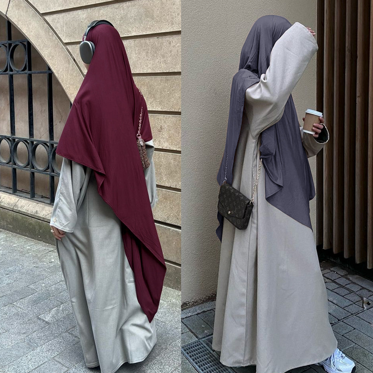 MH33 Jersey One-Layer Long Khimar | Breathable & Modest Muslim Hijab for Women