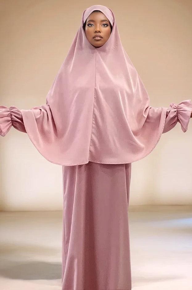 Two-Piece Abaya Set with Oversized Scarf | Modest Muslim Wear - Mahathelabel