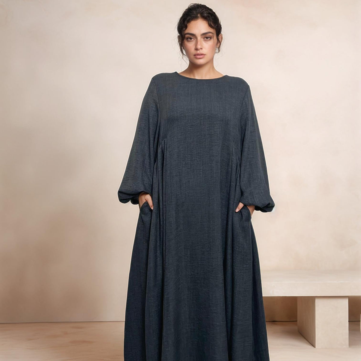 Nursing Zip Pocket Abaya – Single-Zip, Reversible Front/Back | view 14 | Maha The Label modest fashion outfit
