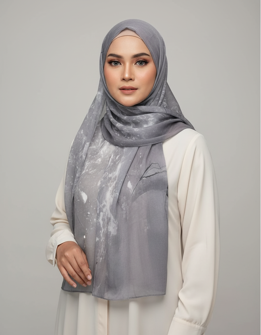 Lightweight Modal Hijab - Watercolor Print Scarf for Wo — color variant | Maha The Label hijab