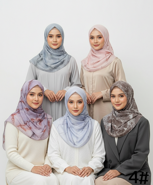 Modal Hijab Scarf Women - Soft Breathable Ink Print Hea — front view | Maha The Label hijab scarf